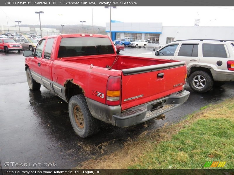 Victory Red / Graphite 2000 Chevrolet Silverado 1500 LS Extended Cab 4x4