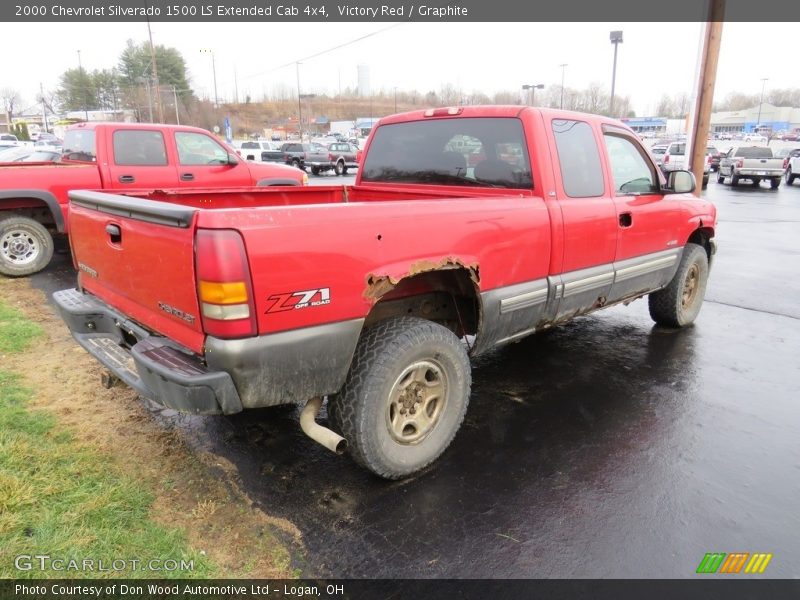 Victory Red / Graphite 2000 Chevrolet Silverado 1500 LS Extended Cab 4x4