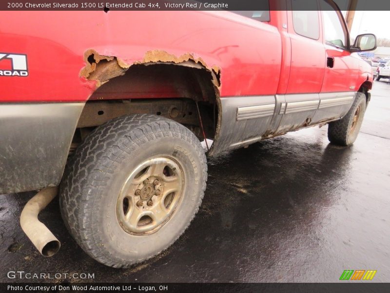 Victory Red / Graphite 2000 Chevrolet Silverado 1500 LS Extended Cab 4x4