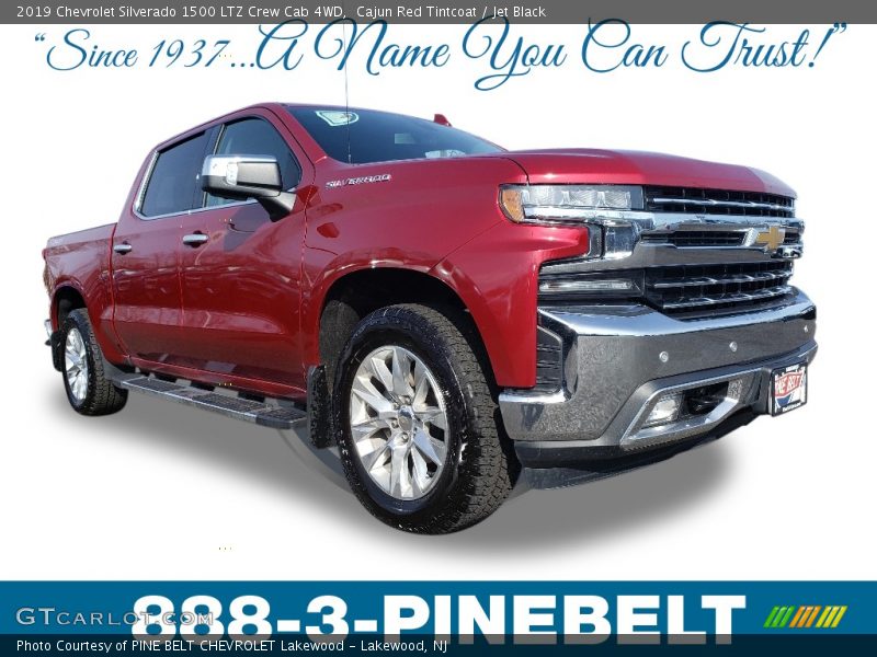 Cajun Red Tintcoat / Jet Black 2019 Chevrolet Silverado 1500 LTZ Crew Cab 4WD