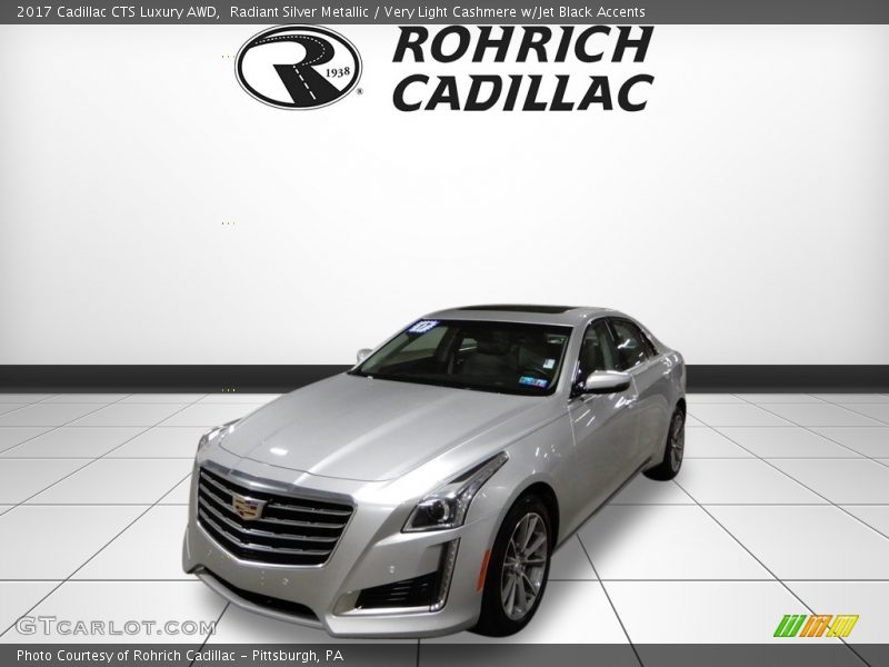 Radiant Silver Metallic / Very Light Cashmere w/Jet Black Accents 2017 Cadillac CTS Luxury AWD
