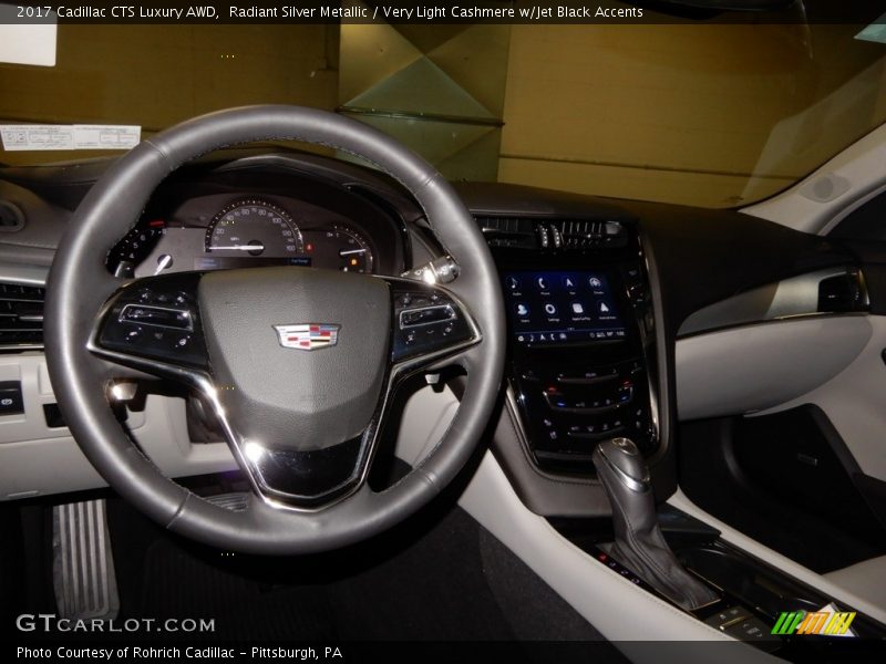 Radiant Silver Metallic / Very Light Cashmere w/Jet Black Accents 2017 Cadillac CTS Luxury AWD