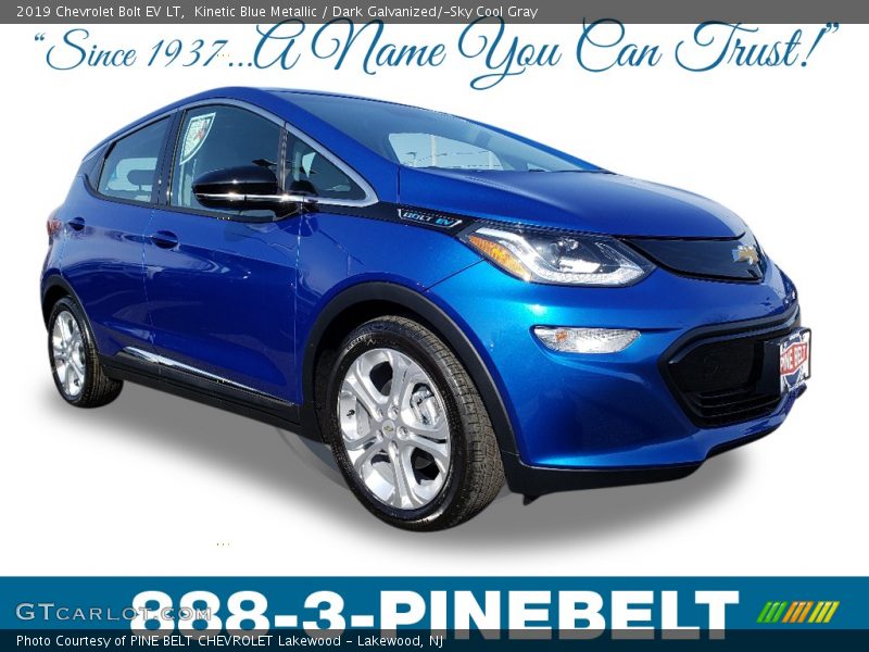 Kinetic Blue Metallic / Dark Galvanized/­Sky Cool Gray 2019 Chevrolet Bolt EV LT
