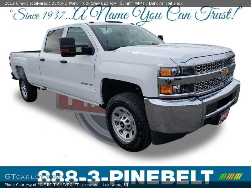 Summit White / Dark Ash/Jet Black 2019 Chevrolet Silverado 3500HD Work Truck Crew Cab 4x4