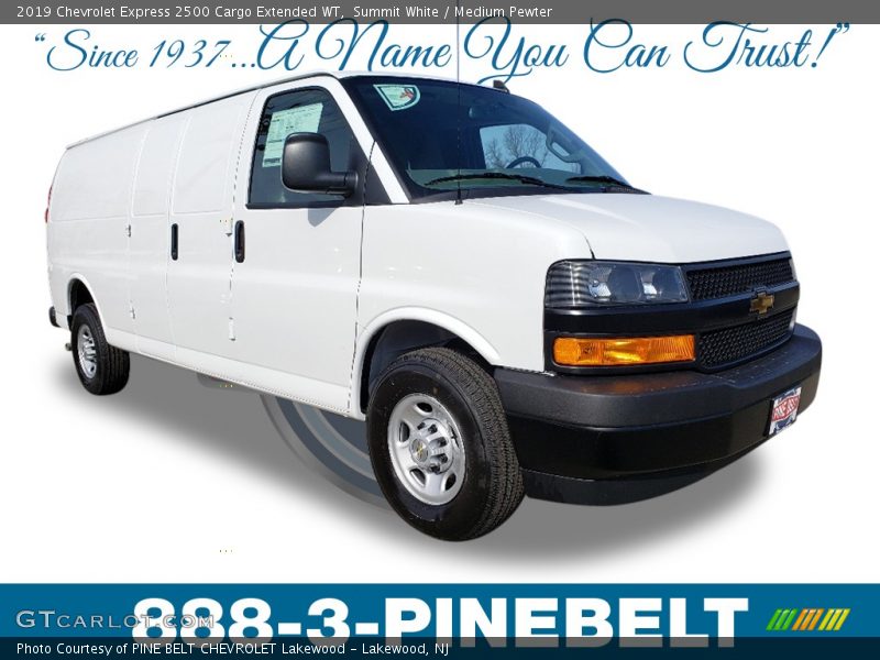 Summit White / Medium Pewter 2019 Chevrolet Express 2500 Cargo Extended WT