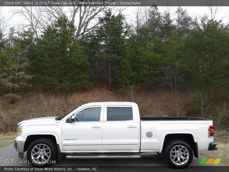 White Diamond Tricoat / Cocoa/Dune 2014 GMC Sierra 1500 SLT Crew Cab 4x4