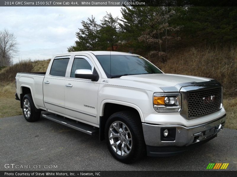 White Diamond Tricoat / Cocoa/Dune 2014 GMC Sierra 1500 SLT Crew Cab 4x4