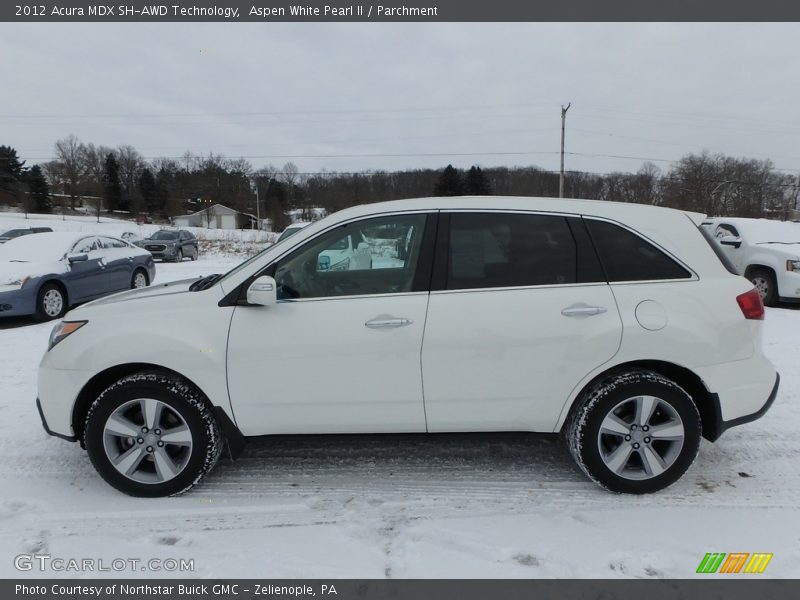 Aspen White Pearl II / Parchment 2012 Acura MDX SH-AWD Technology