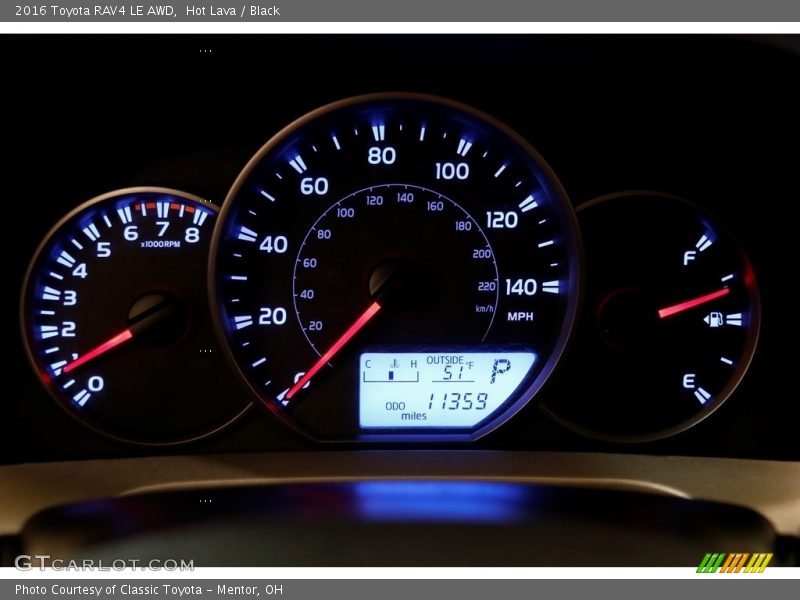 Hot Lava / Black 2016 Toyota RAV4 LE AWD