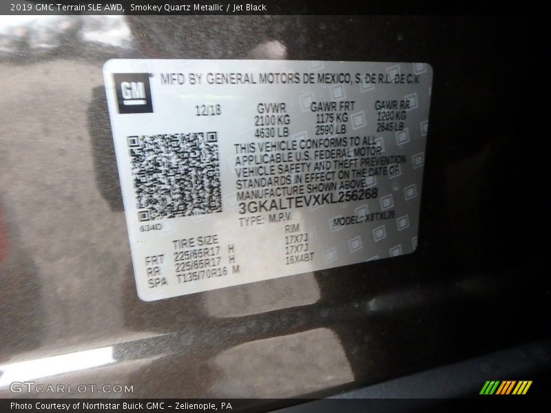 Smokey Quartz Metallic / Jet Black 2019 GMC Terrain SLE AWD