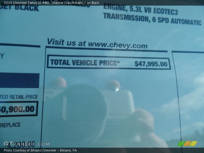 Shadow Gray Metallic / Jet Black 2019 Chevrolet Tahoe LS 4WD