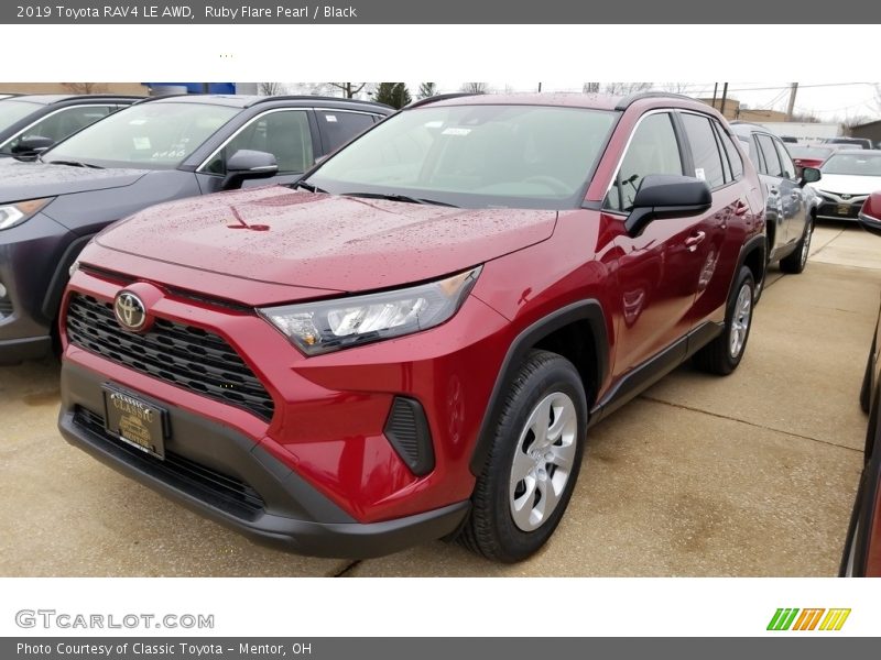 Ruby Flare Pearl / Black 2019 Toyota RAV4 LE AWD