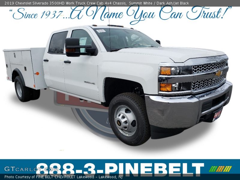 Summit White / Dark Ash/Jet Black 2019 Chevrolet Silverado 3500HD Work Truck Crew Cab 4x4 Chassis
