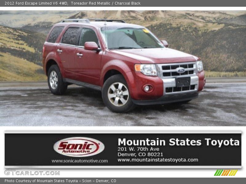 Toreador Red Metallic / Charcoal Black 2012 Ford Escape Limited V6 4WD