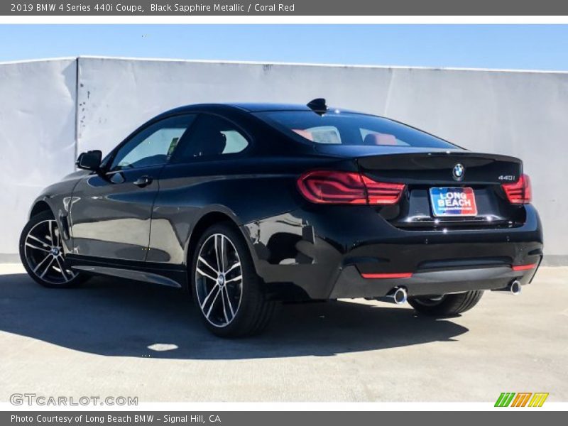 Black Sapphire Metallic / Coral Red 2019 BMW 4 Series 440i Coupe