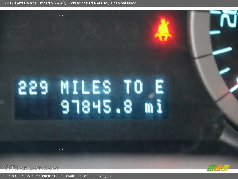 Toreador Red Metallic / Charcoal Black 2012 Ford Escape Limited V6 4WD