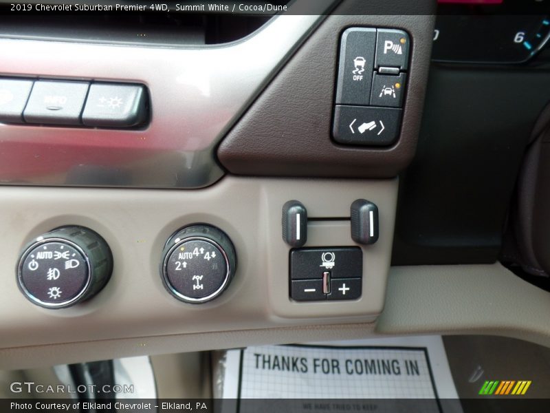 Controls of 2019 Suburban Premier 4WD