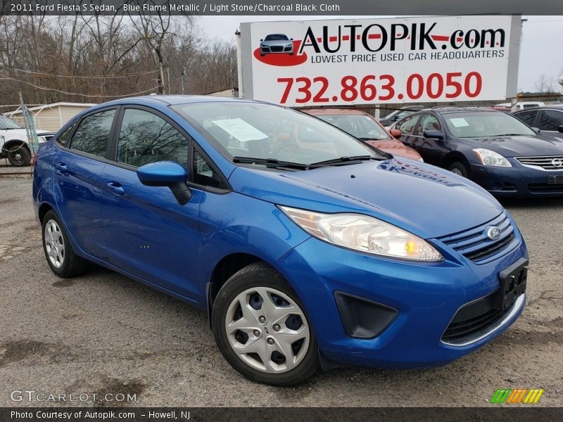 Blue Flame Metallic / Light Stone/Charcoal Black Cloth 2011 Ford Fiesta S Sedan