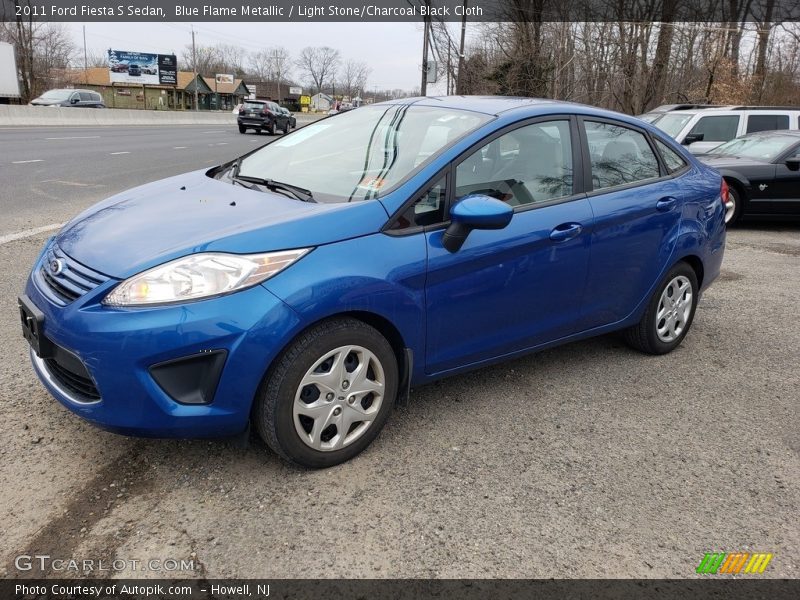 Blue Flame Metallic / Light Stone/Charcoal Black Cloth 2011 Ford Fiesta S Sedan