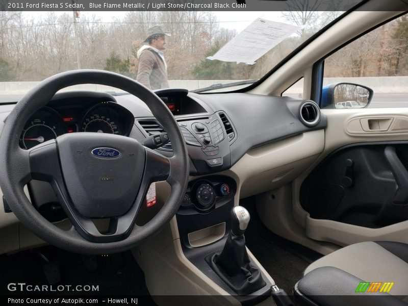 Blue Flame Metallic / Light Stone/Charcoal Black Cloth 2011 Ford Fiesta S Sedan