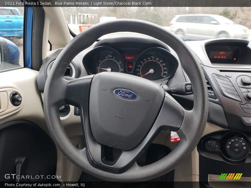 Blue Flame Metallic / Light Stone/Charcoal Black Cloth 2011 Ford Fiesta S Sedan