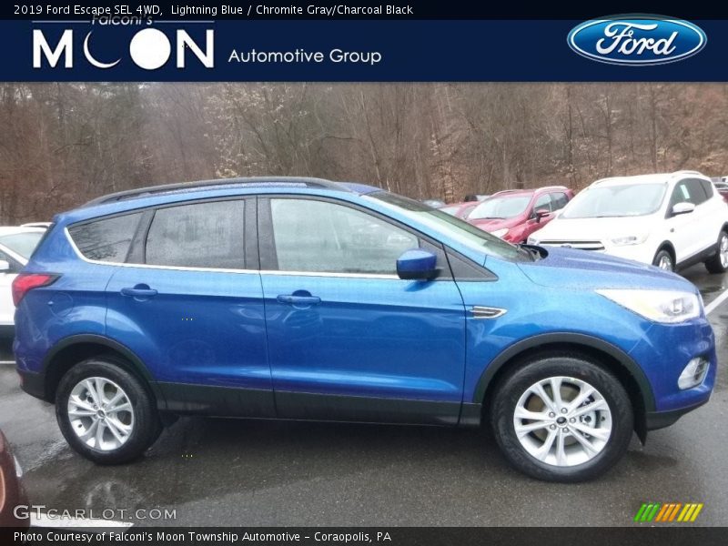 Lightning Blue / Chromite Gray/Charcoal Black 2019 Ford Escape SEL 4WD