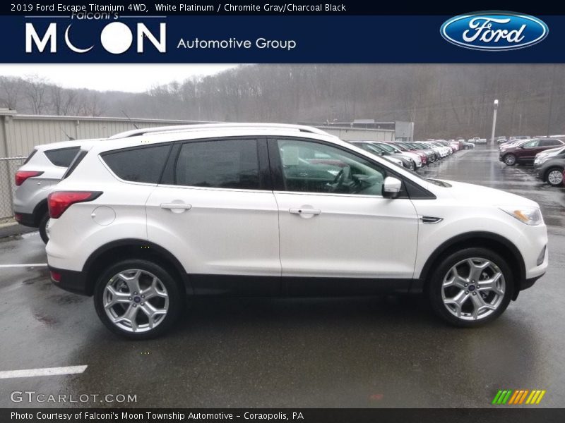 White Platinum / Chromite Gray/Charcoal Black 2019 Ford Escape Titanium 4WD