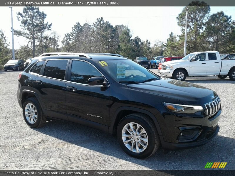 Diamond Black Crystal Pearl / Black 2019 Jeep Cherokee Latitude