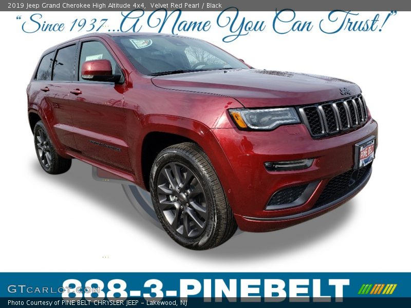 Velvet Red Pearl / Black 2019 Jeep Grand Cherokee High Altitude 4x4