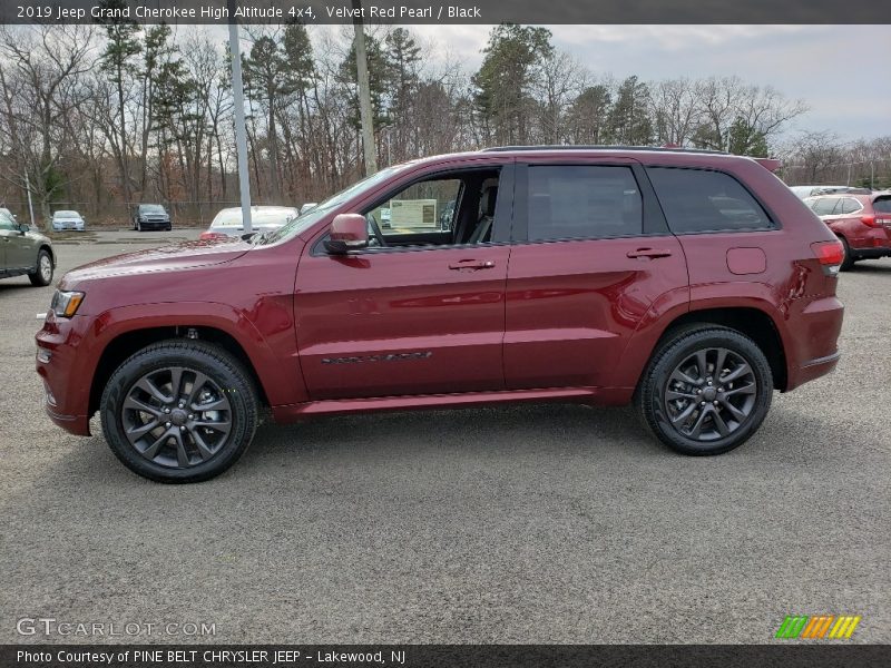 Velvet Red Pearl / Black 2019 Jeep Grand Cherokee High Altitude 4x4