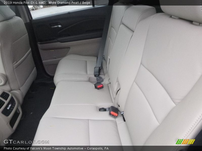 White Diamond Pearl / Beige 2019 Honda Pilot EX-L AWD