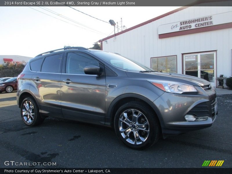 Sterling Gray / Medium Light Stone 2014 Ford Escape SE 2.0L EcoBoost 4WD