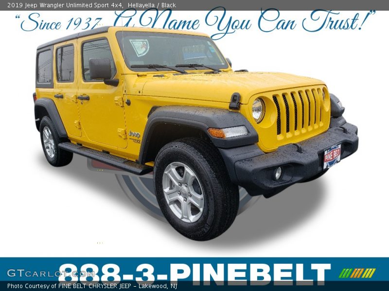 Hellayella / Black 2019 Jeep Wrangler Unlimited Sport 4x4