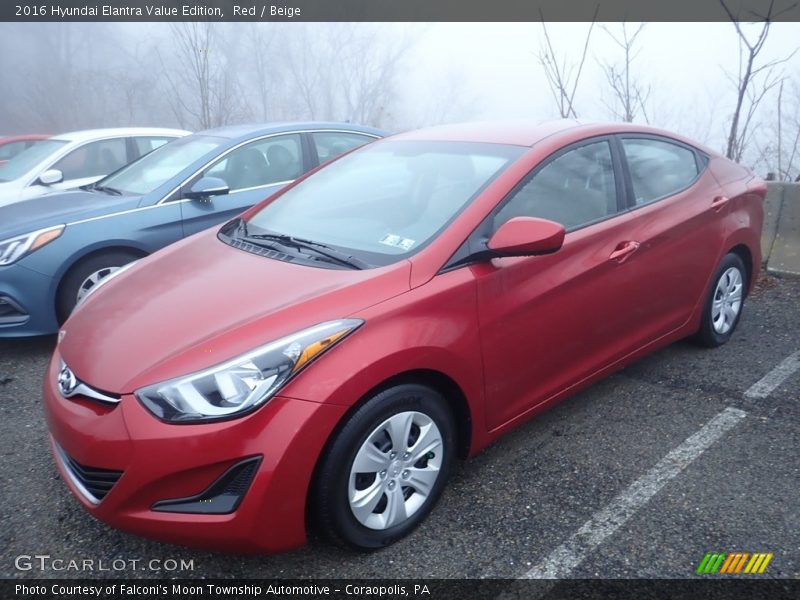 Red / Beige 2016 Hyundai Elantra Value Edition