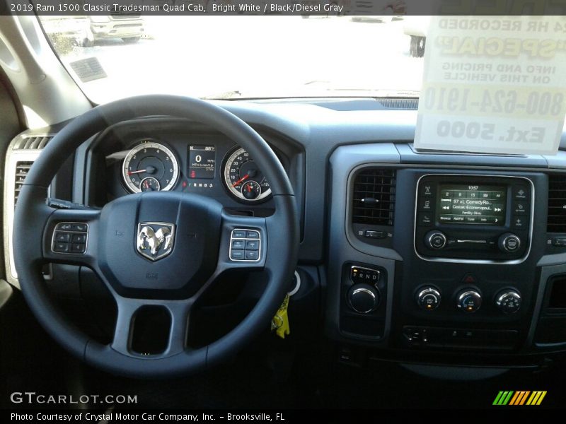 Bright White / Black/Diesel Gray 2019 Ram 1500 Classic Tradesman Quad Cab