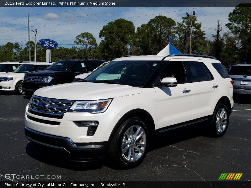 White Platinum / Medium Stone 2019 Ford Explorer Limited