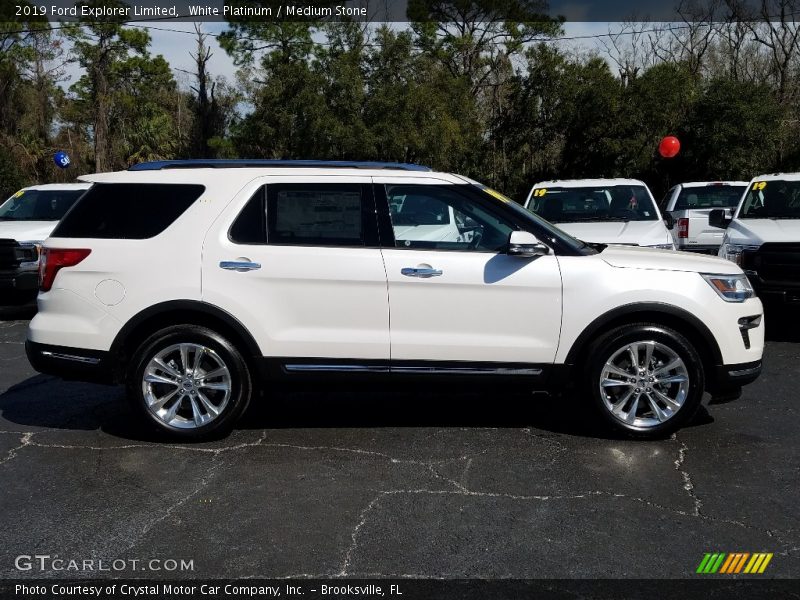 White Platinum / Medium Stone 2019 Ford Explorer Limited