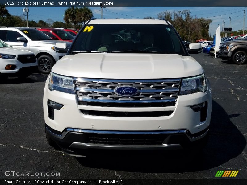 White Platinum / Medium Stone 2019 Ford Explorer Limited