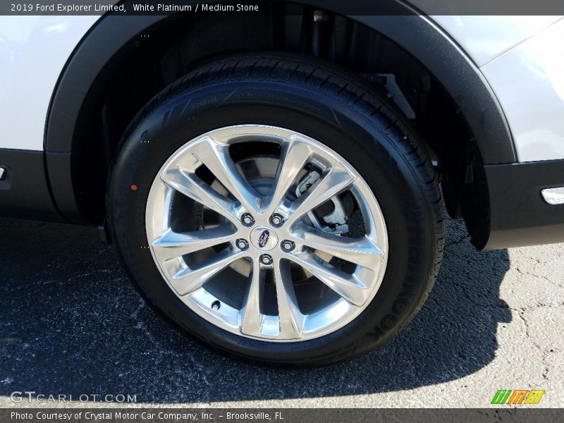 White Platinum / Medium Stone 2019 Ford Explorer Limited