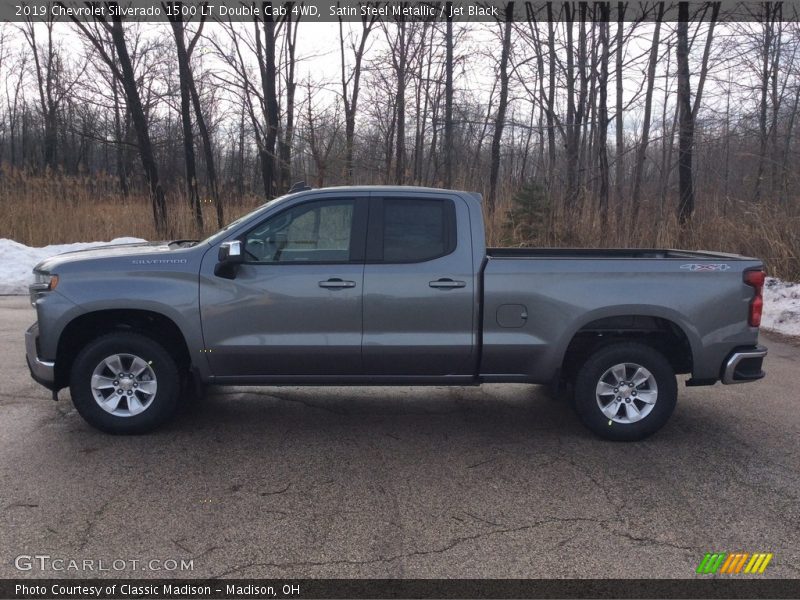 Satin Steel Metallic / Jet Black 2019 Chevrolet Silverado 1500 LT Double Cab 4WD