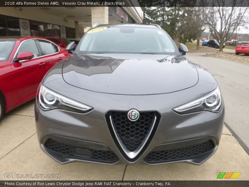 Vesuvio Gray Metallic / Black/Black 2018 Alfa Romeo Stelvio AWD