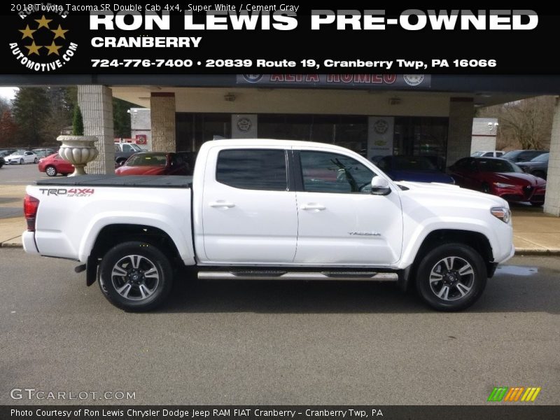 Super White / Cement Gray 2018 Toyota Tacoma SR Double Cab 4x4