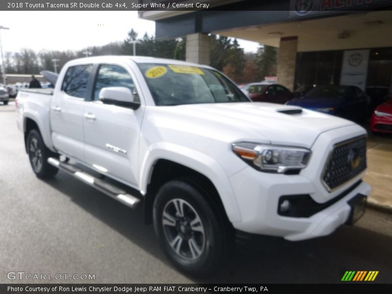 Super White / Cement Gray 2018 Toyota Tacoma SR Double Cab 4x4