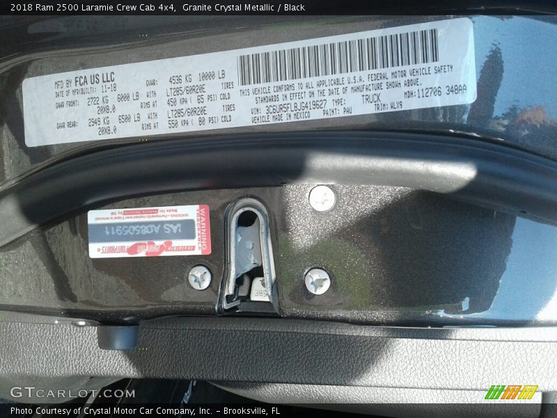 Granite Crystal Metallic / Black 2018 Ram 2500 Laramie Crew Cab 4x4