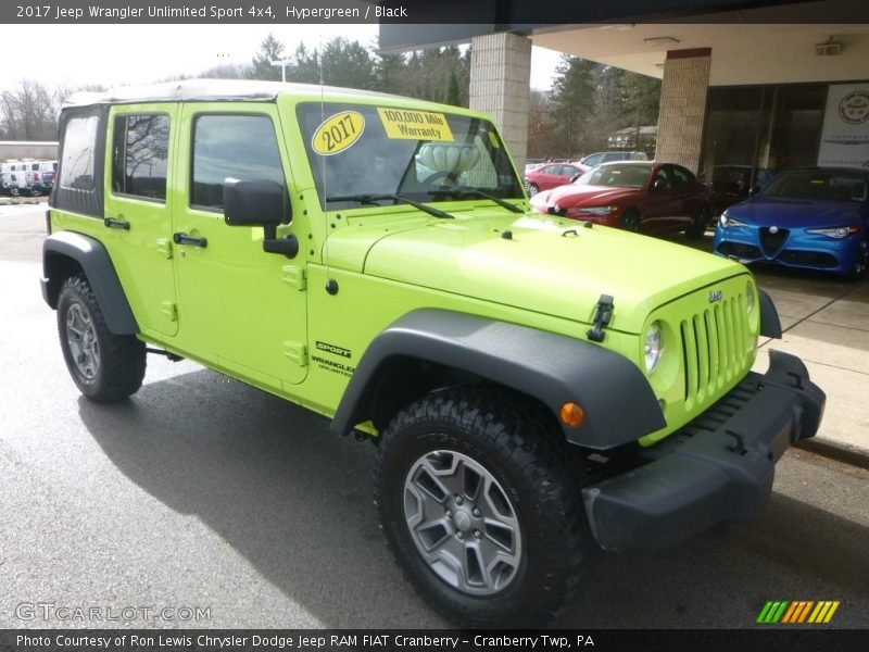 Hypergreen / Black 2017 Jeep Wrangler Unlimited Sport 4x4