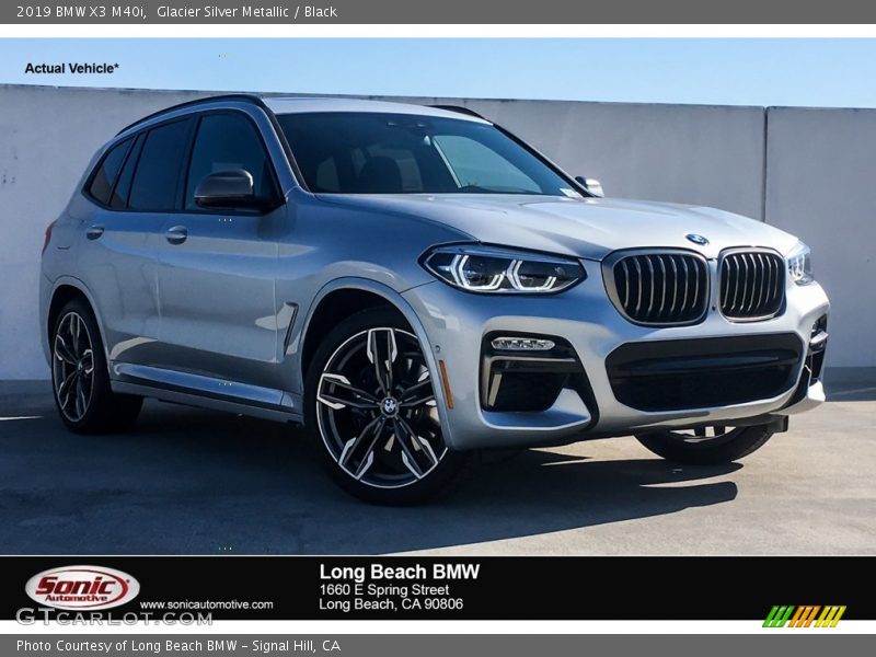 Glacier Silver Metallic / Black 2019 BMW X3 M40i