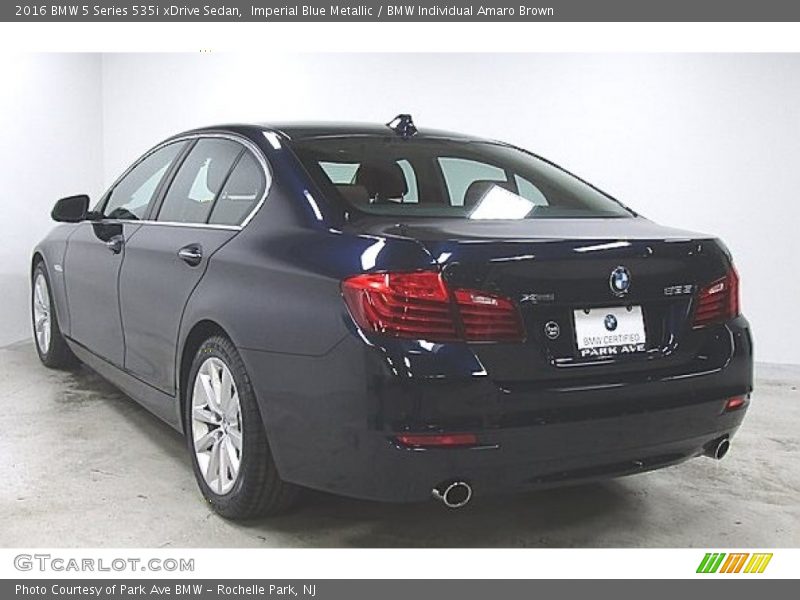 Imperial Blue Metallic / BMW Individual Amaro Brown 2016 BMW 5 Series 535i xDrive Sedan