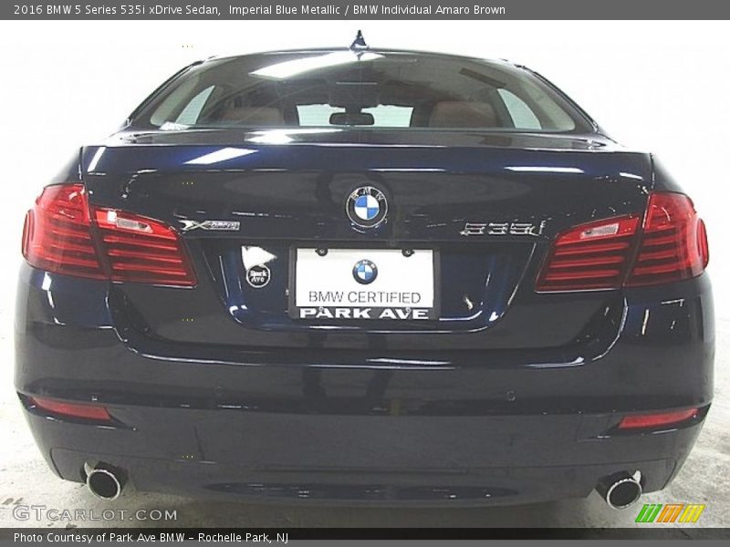 Imperial Blue Metallic / BMW Individual Amaro Brown 2016 BMW 5 Series 535i xDrive Sedan