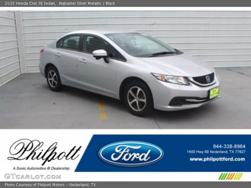 Alabaster Silver Metallic / Black 2015 Honda Civic SE Sedan