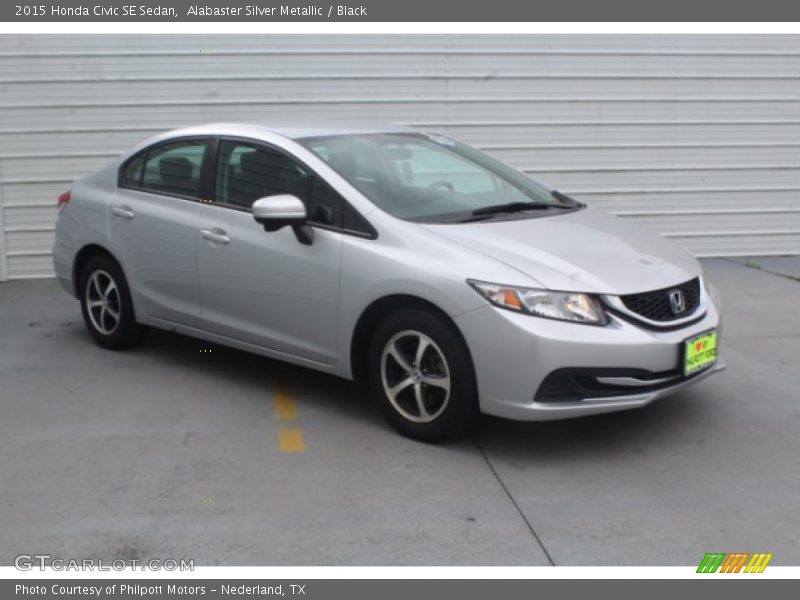 Alabaster Silver Metallic / Black 2015 Honda Civic SE Sedan